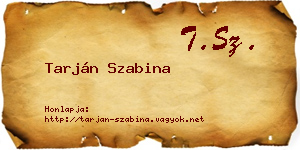 Tarján Szabina névjegykártya